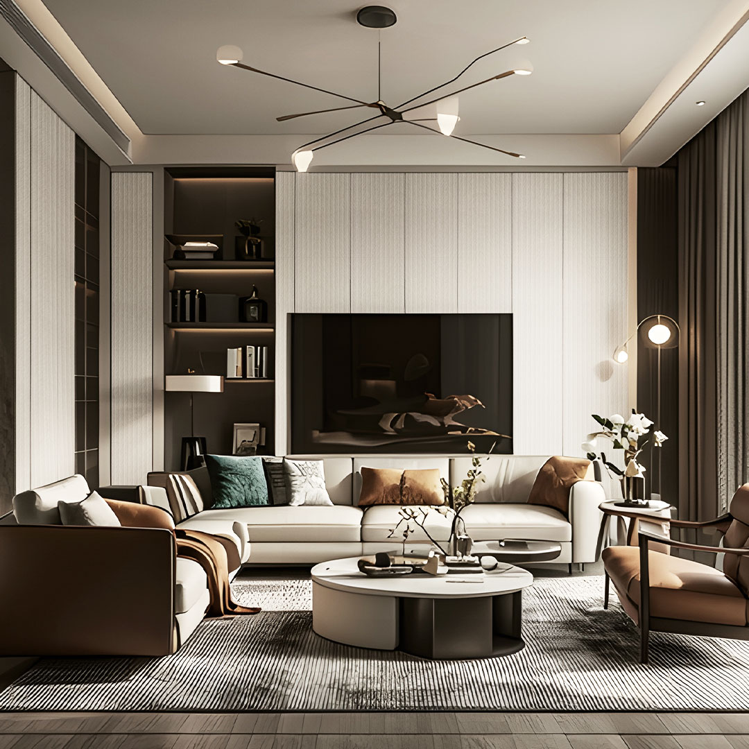 ZZ25 직선 텍스처 패널 - 라이트 럭셔리