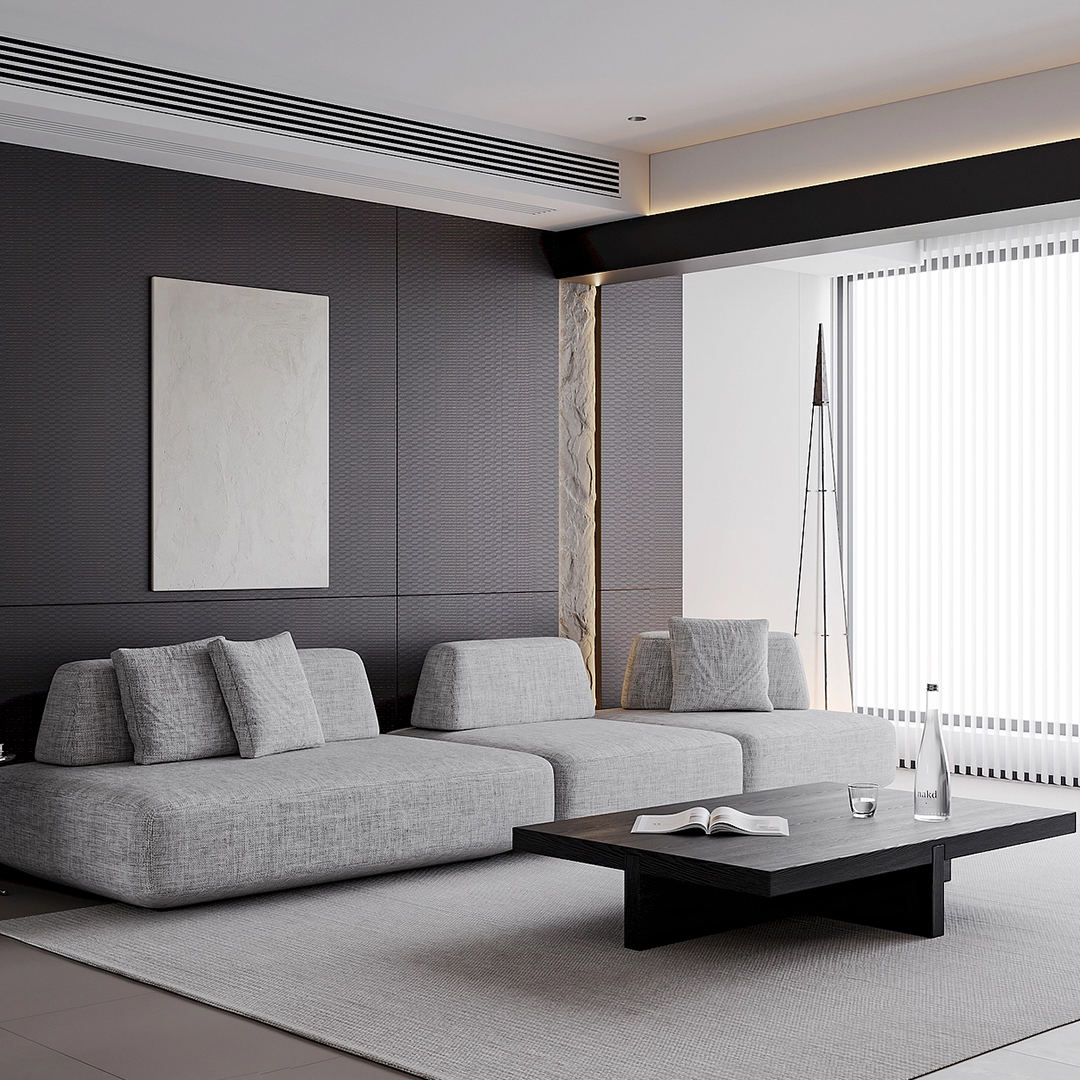 BZ02 과립 텍스처 패널 - 3D